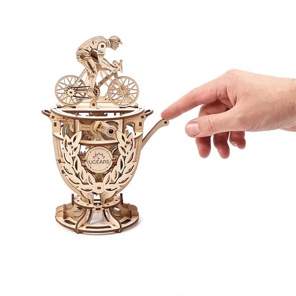 Ugears Automatisk Cyklist Træ Mekanisk Model Gylden
