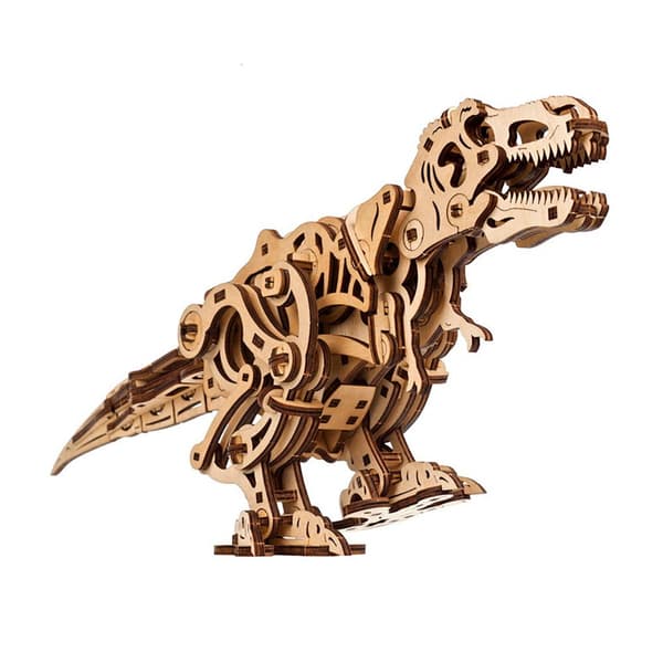 Ugears Mekanisk Træmodel Tyrannosaurus Rex Gylden