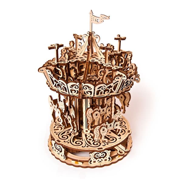 Ugears Karrusel Træ Mekanisk Model Gylden