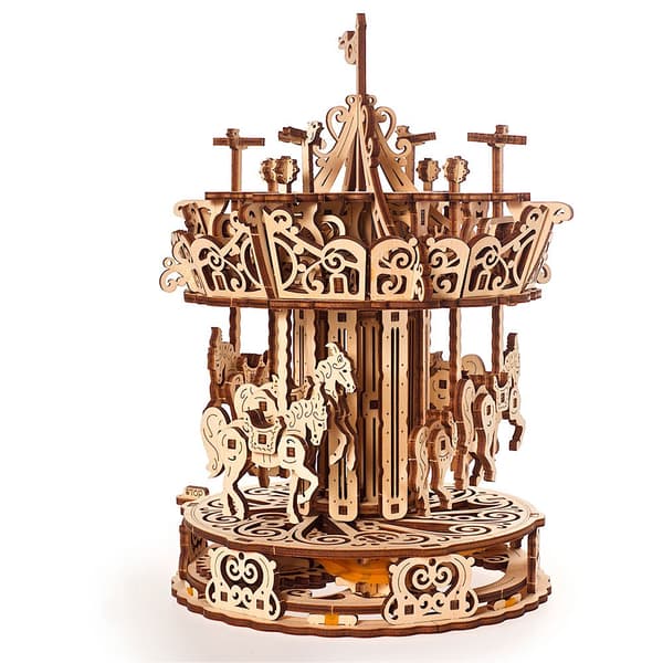 Ugears Karrusel Træ Mekanisk Model Gylden