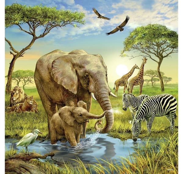 Ravensburger palapeli 3x49 kpl Maailman eläimiä