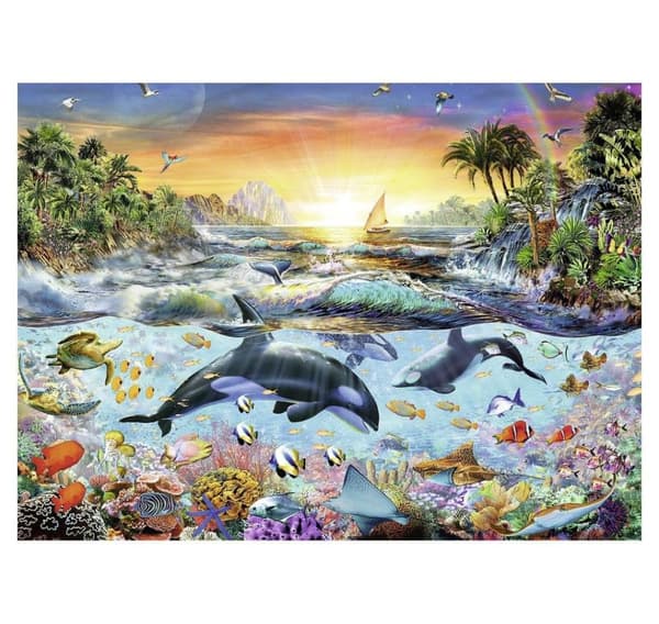 Ravensburger puslespill 200 stk Delfiner