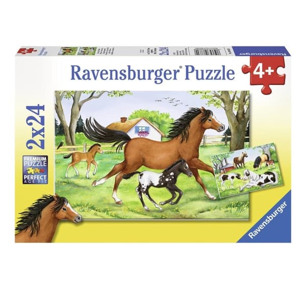 Ravensburger puslespil 2x24 stk Verden af ​​heste
