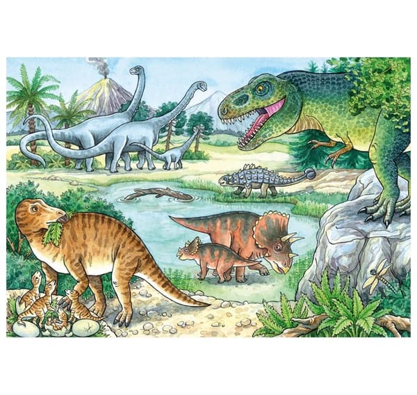Ravensburger puslespill 2x24 stk Dinosaurer