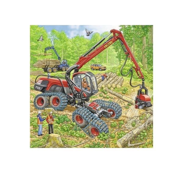 Ravensburger puslespill 3x49 stk Store arbeidsmaskiner