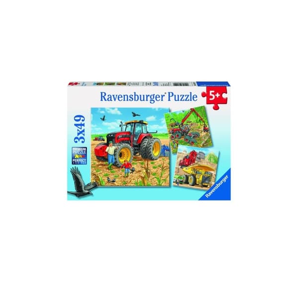Ravensburger puslespill 3x49 stk Store arbeidsmaskiner