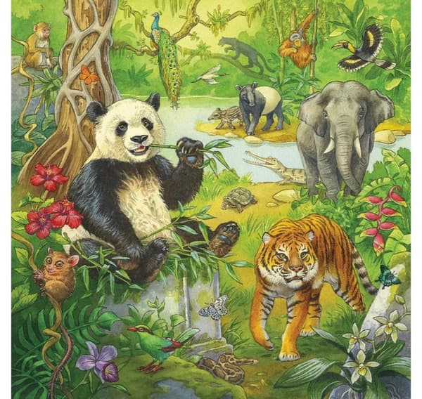 Ravensburger puslespil 3x49 brikker Jungle sjov