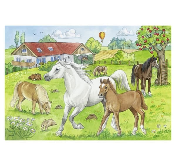 Ravensburger puslespil 2x24 stk Heste