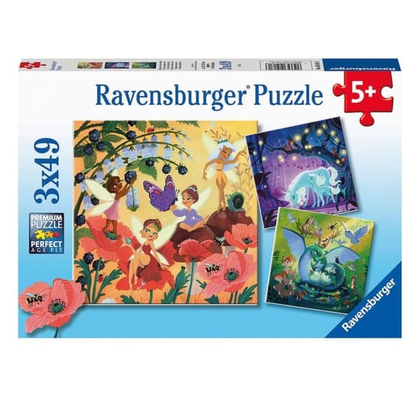 Ravensburger puslespill 3x49 stk Magiske figurer