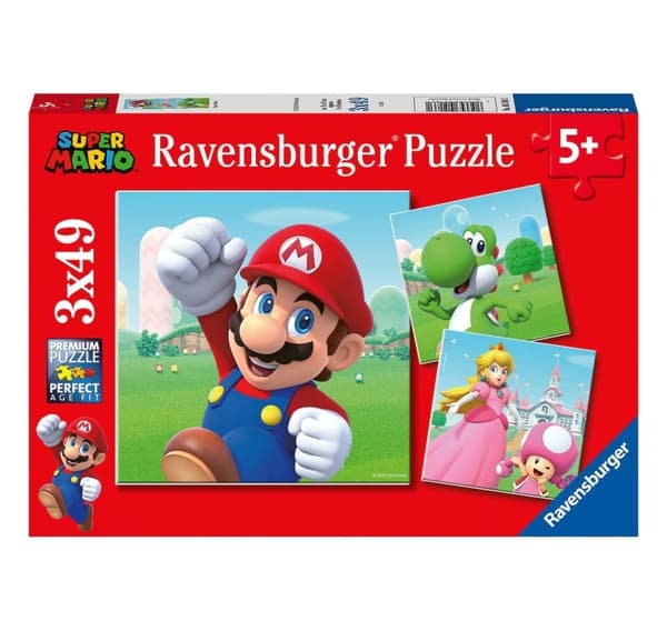Ravensburger puslespill 3x49 brikker Super Mario