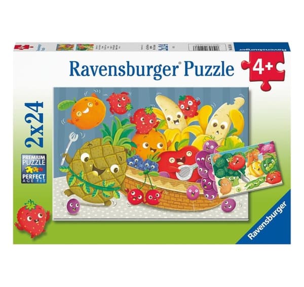 Ravensburger puslespil 2x24 stk. Friske frugter og grøntsager