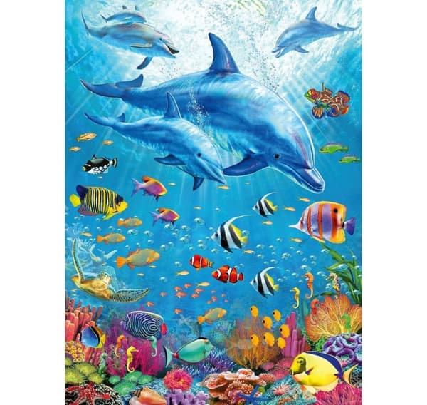 Ravensburger puslespill 100 stk Delfiner