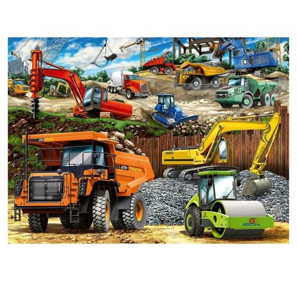 Ravensburger puslespil 100 brikker Entreprenørmaskiner