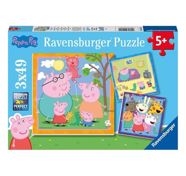 Ravensburger puslespill 3x49 biter Peppa Pig