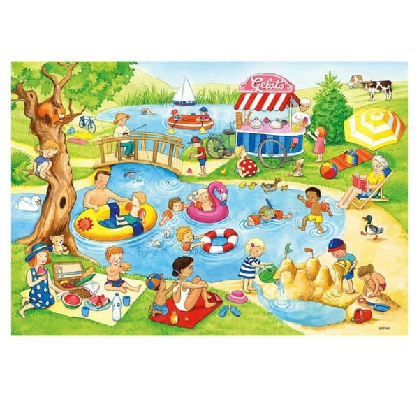Ravensburger palapeli 2x24 kpl Uinti järvessä