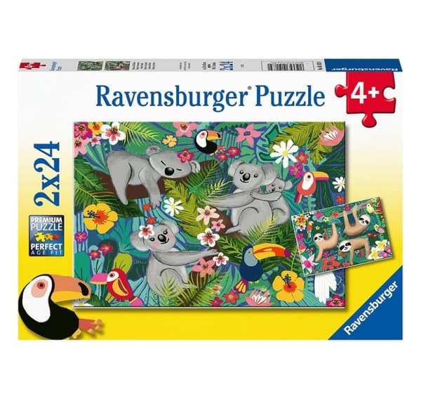 Ravensburger puslespil 2x24 stk. Koalaer og dovendyr