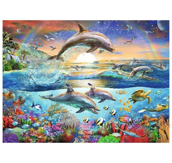 Ravensburger puslespil 300 stykker Delfinparadis