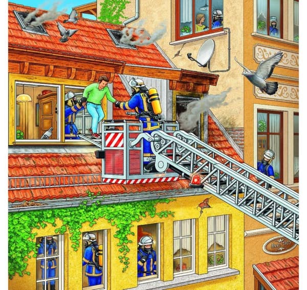 Ravensburger palapeli 3x49 kpl Palokunta