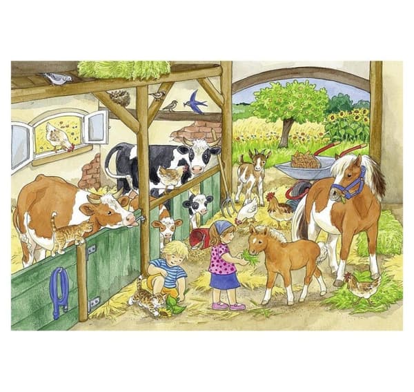 Ravensburger puslespill 2x24 stk En dag på gården