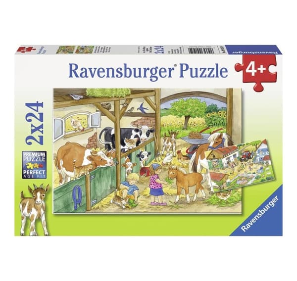 Ravensburger puslespill 2x24 stk En dag på gården