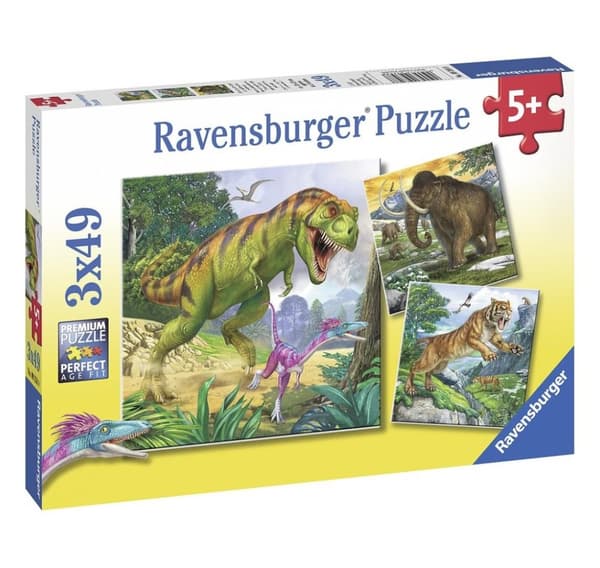 Ravensburger puslespill 3x49 stk Primitiv linjal