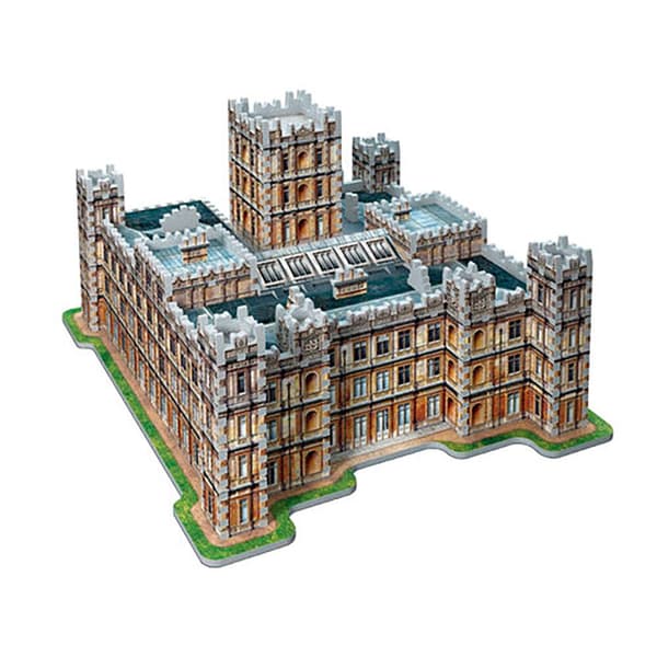 Wrebbit Emblematiske Bygninger Downton Abbey 3d Gåde 850 Stykker Brun