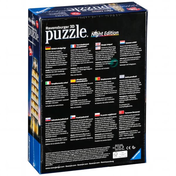 Ravensburger 3d Puzzle Leaning Tower Of Pisa By Night 216 Pieces Blå 10 Years