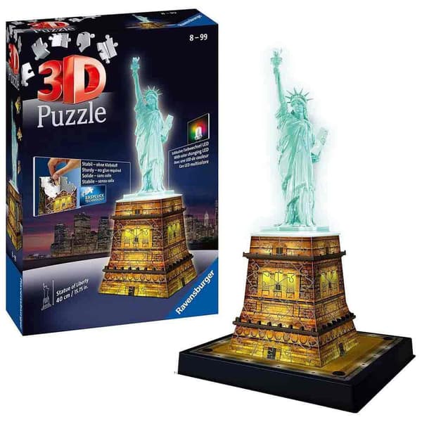 Ravensburger Liberty Statue Night Edition Gåde 3d Gylden