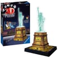 Miniatyrbillede 2 af 7: Ravensburger Liberty Statue Night Edition Gåde 3d Gylden