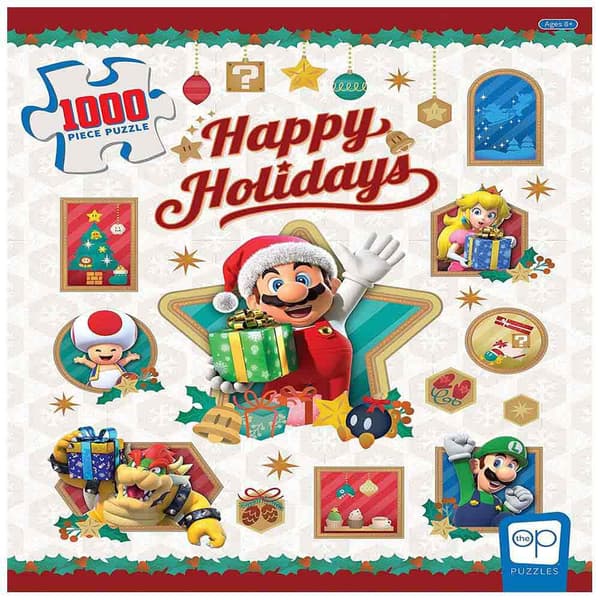 Usaopoly Happy Holidays 1000 Stykker Mario Bros Gåde Flerfarvet