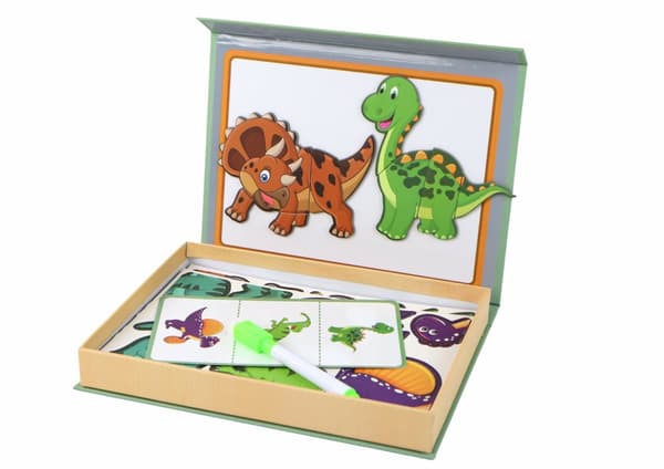 Pædagogisk magnetisk puslespilsæt med dinosaur-tema