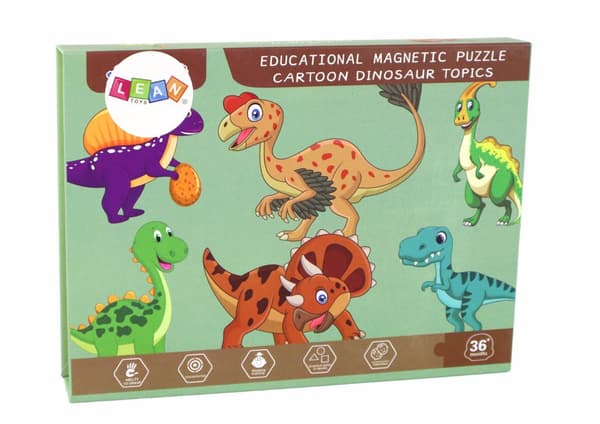 Pædagogisk magnetisk puslespilsæt med dinosaur-tema
