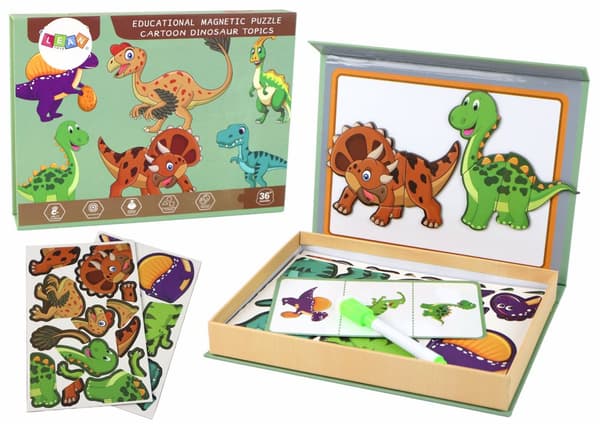 Pædagogisk magnetisk puslespilsæt med dinosaur-tema