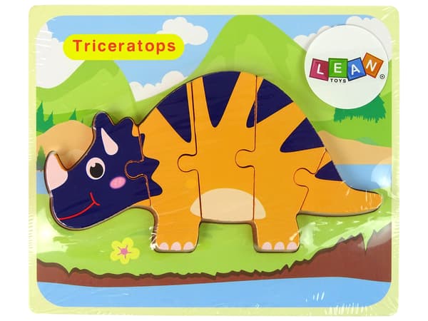 Puinen palapeli Dinosaurs Triceratops Ankylosaurus Orange