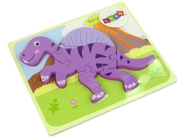 Træpuslespil Dinosaur Corythosaurus Pink Spinosaurus Lilla
