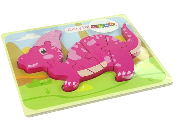 Træpuslespil Dinosaur Corythosaurus Pink Spinosaurus Lilla