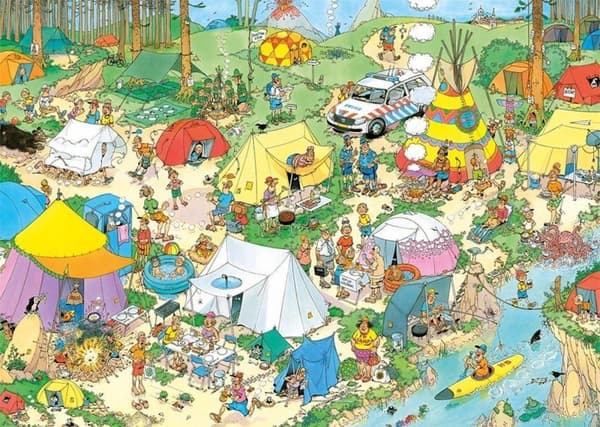 Jan van Haasteren Camping i skoven puslespil - 2000 brikker