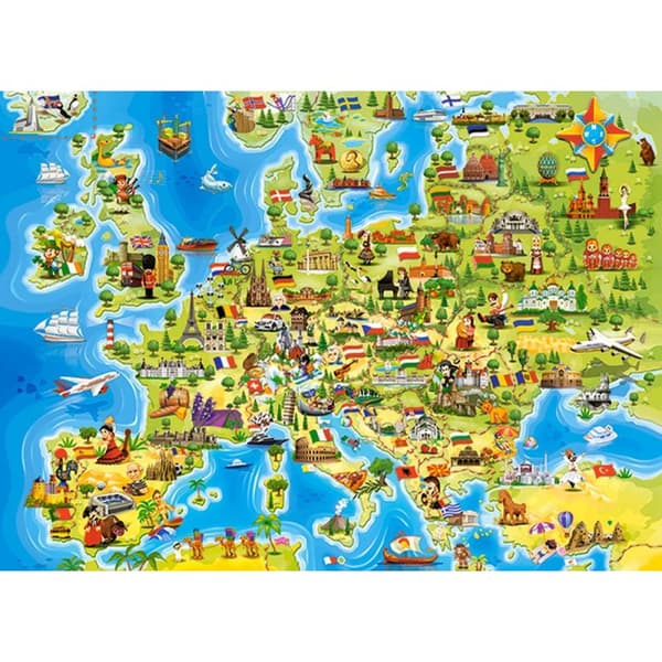 Puslespil 100 kort over Europa