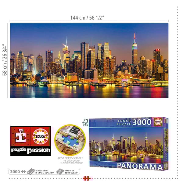 Educa New York City Skyline Panorama-puslespil 3000 Stykker