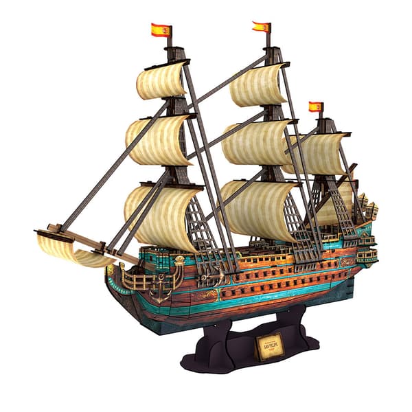 Tachan 3d-puslespil Båd San Felipe Cubic Fun Gylden