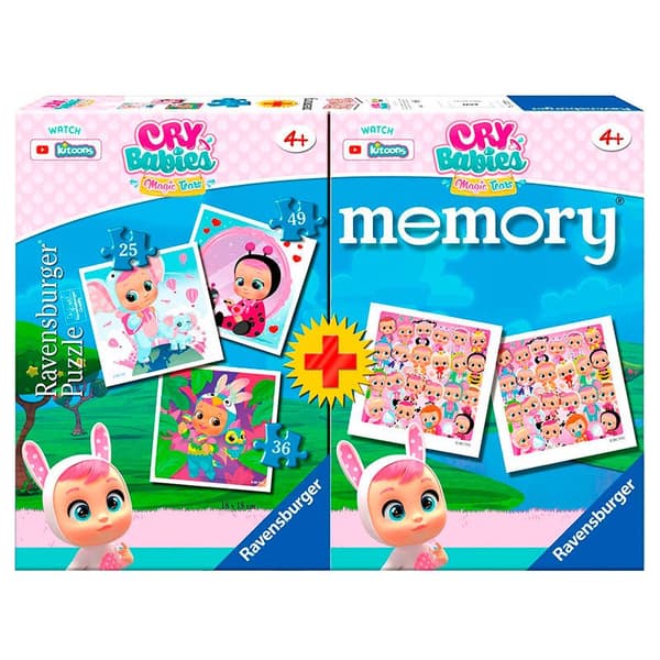 Ravensburger Græd Babyer 3 Puslespil + Hukommelse Multipak Flerfarvet