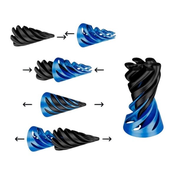 Impossible pass through spiral cone 3D Printed