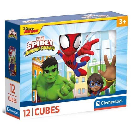 Clementoni Kube-spidey Og Hans Fantastiske Venner Marvel-puslespil 12 Stykker Transparent