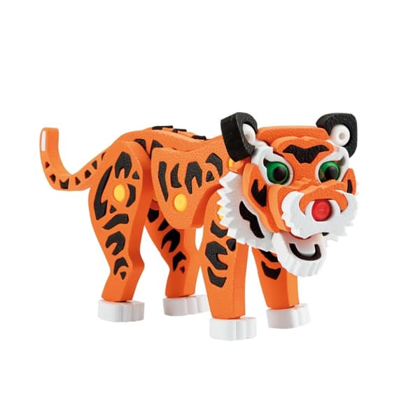 Toi-legetøj 3D Puslespil Tiger Junior 31,5 cm Skum Orange 121 dele