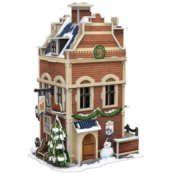 Cubic Fun 3D-puslespil Hollandsk hus vinterbageri + lys 65 stykker