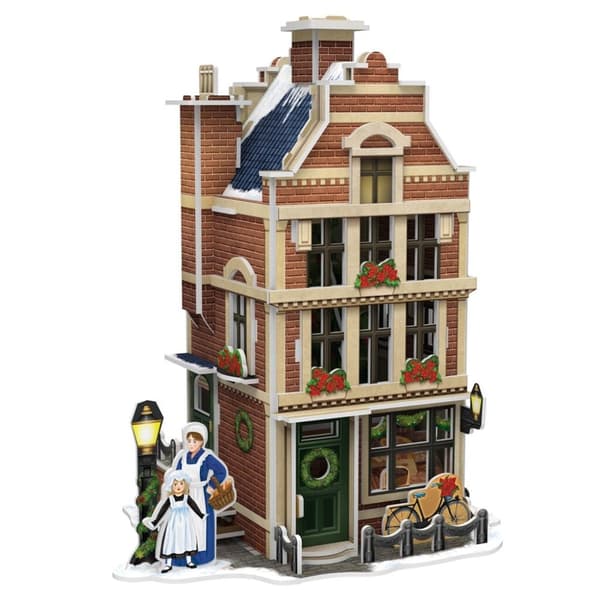 Cubic Fun 3D-puslespil Hollandsk hus vinterbageri + lys 65 stykker