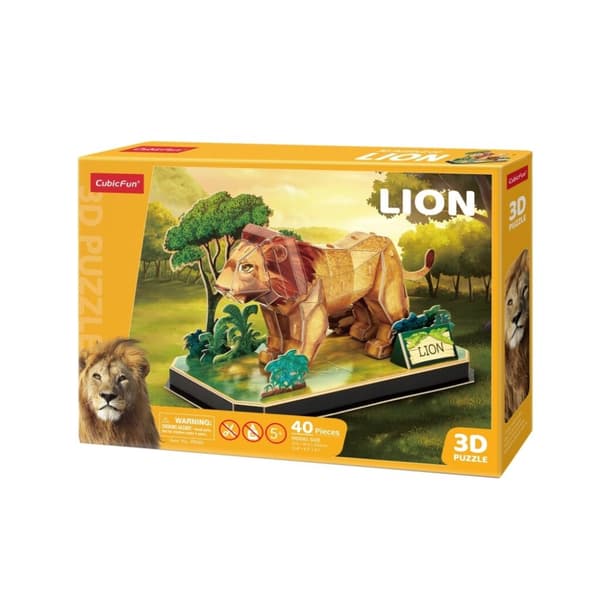 Cubic Fun 3D Puslespil Løve 40 brikker