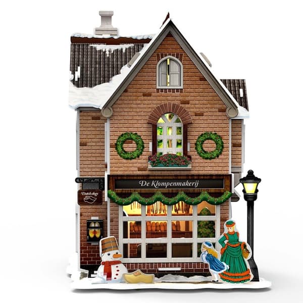 Cubic Fun 3D-pussel Dutch House Winter Clog Maker + Light 53 bitar
