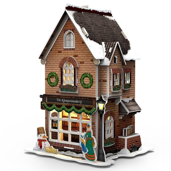 Cubic Fun 3D-pussel Dutch House Winter Clog Maker + Light 53 bitar