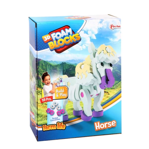 Toi-Toys 3D-pusselkonstruktion Skumhäst DIY-set S